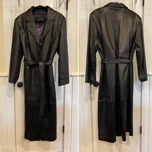 Wilson’s Leather Long Black Genuine Leather Coat